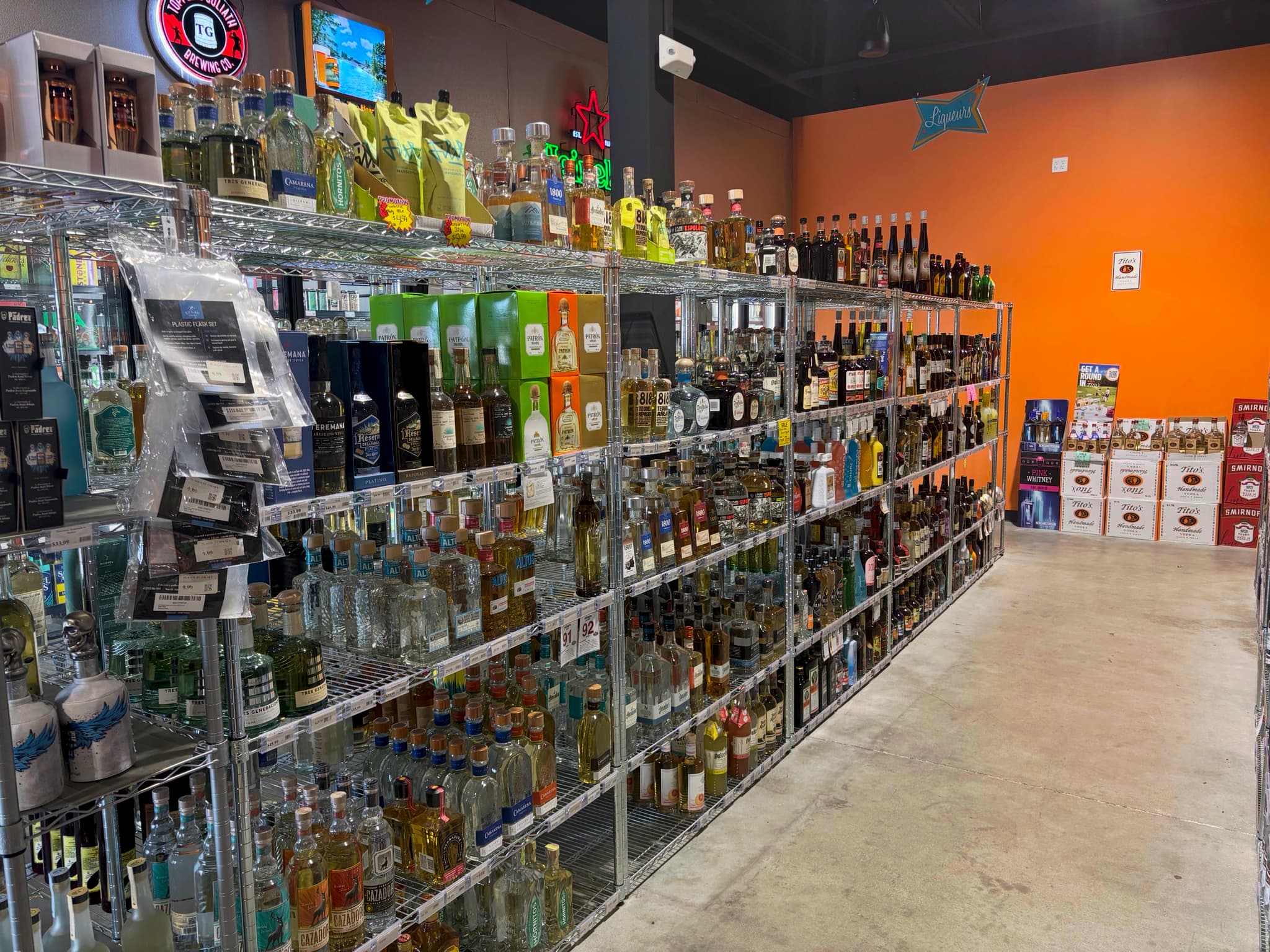 Spirits and liquor selection