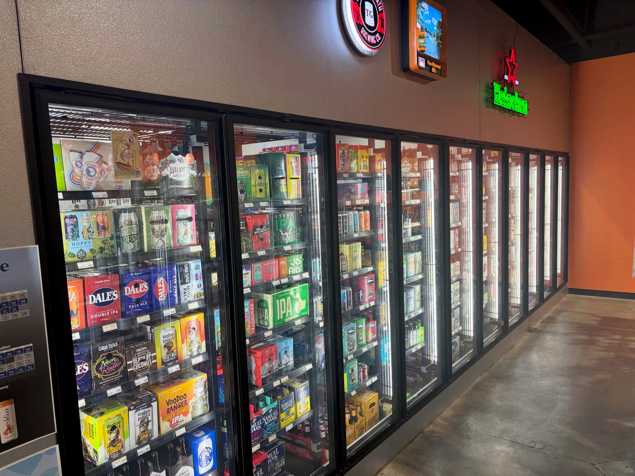 Refrigerated beer section